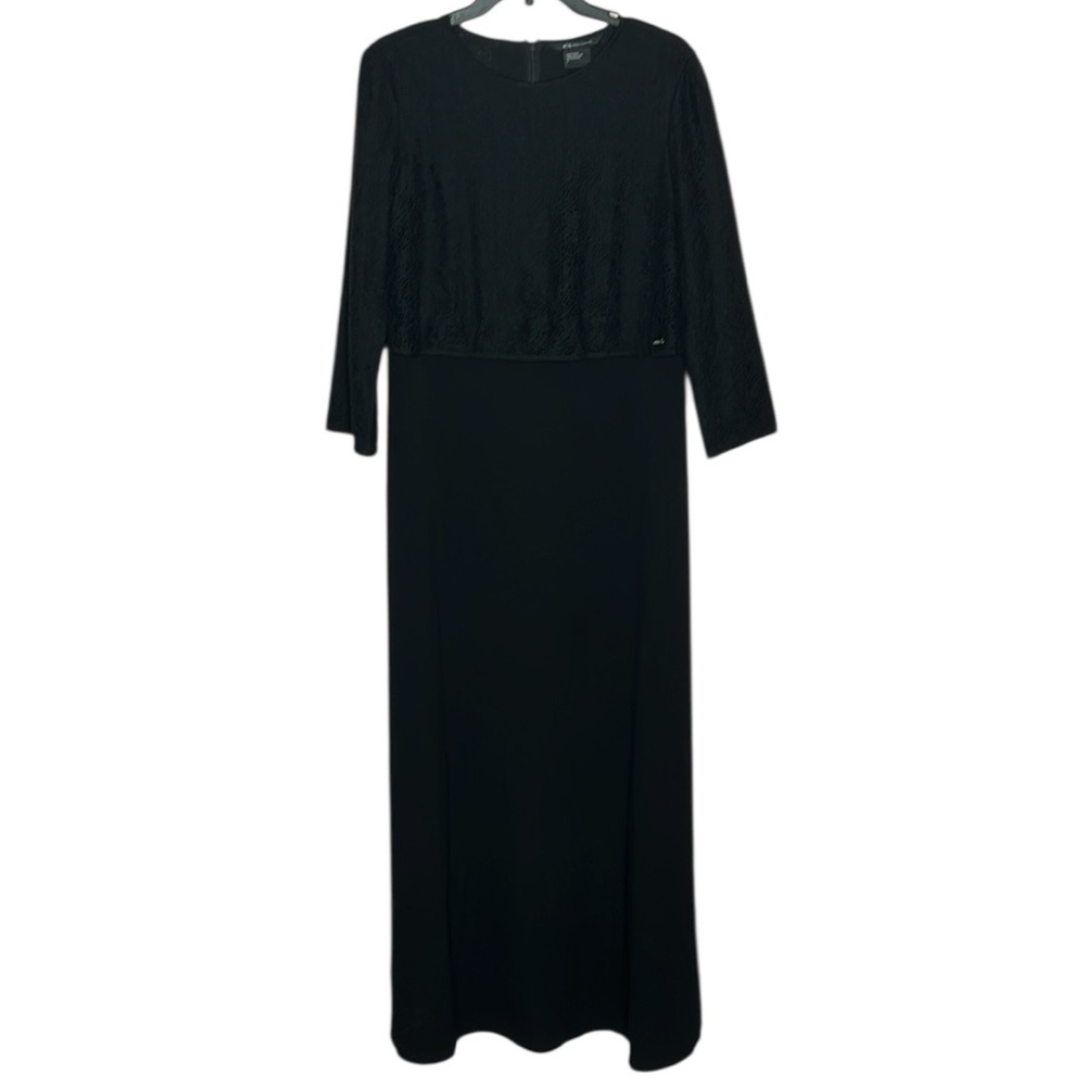 Armani Exchange Black Lace Overlay Formal Maxi Dress. Size 8